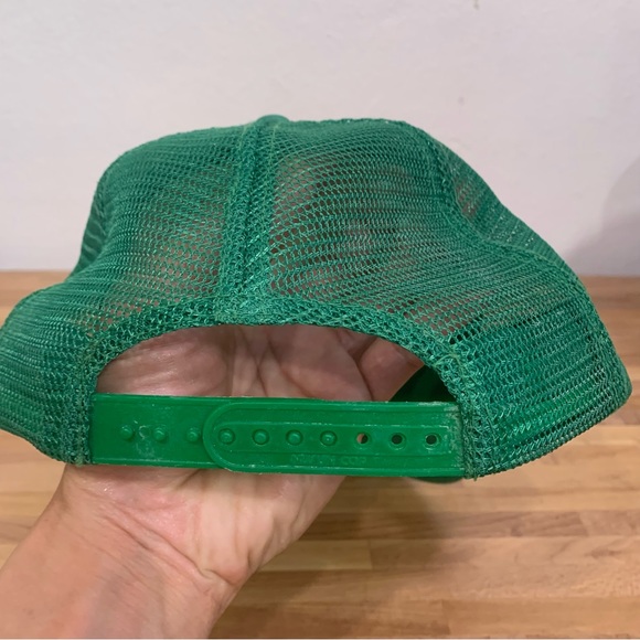 Vintage John Deere Logo Mesh Back Trucker Hat Adjustable Snap Back NISSIN Cap - Picture 6 of 7
